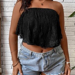 Lace detail tube top. New.
